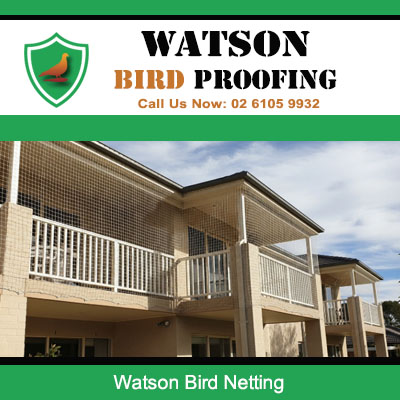Bird netting installed on Watson apartment balconies preventing pigeon roosting and protecting residents from droppings